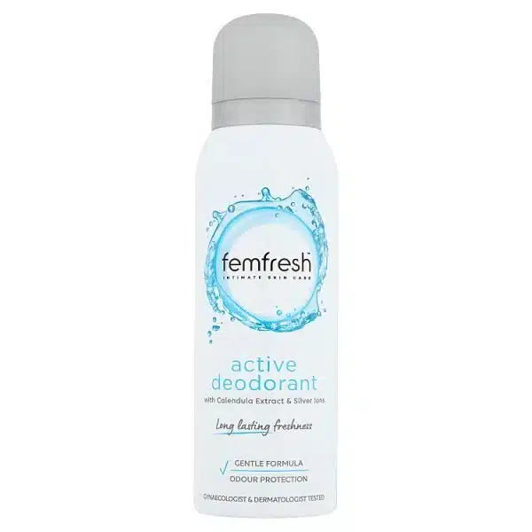 اسپری دئودورانت بانوان مدل اکتیو فم فرش Femfresh Feminine Freshness Deodorant 125 ml