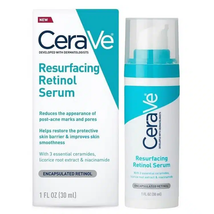 سرم رتینول بازسازی کننده پوست سراوی CeraVe حجم 30 میل | کوچک کننده منافذ و روشن کننده CeraVe Resurfacing Retinol Serum for Post-Acne Marks and Skin Texture Pore Refining 30ml