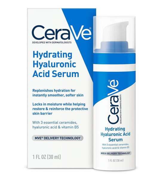 سرم آبرسان هیالورونیک اسید سراوی CeraVe حجم 30 میل | حاوی ویتامین B5، مناسب پوست خشک CeraVe Hydrating Hyaluronic Acid Serum 30ml