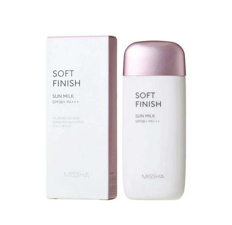 کرم ضد آفتاب ضدآب شیری میشا مدل سافت فینیش 70 میل Missha Soft Finish Sun Milk SPF50