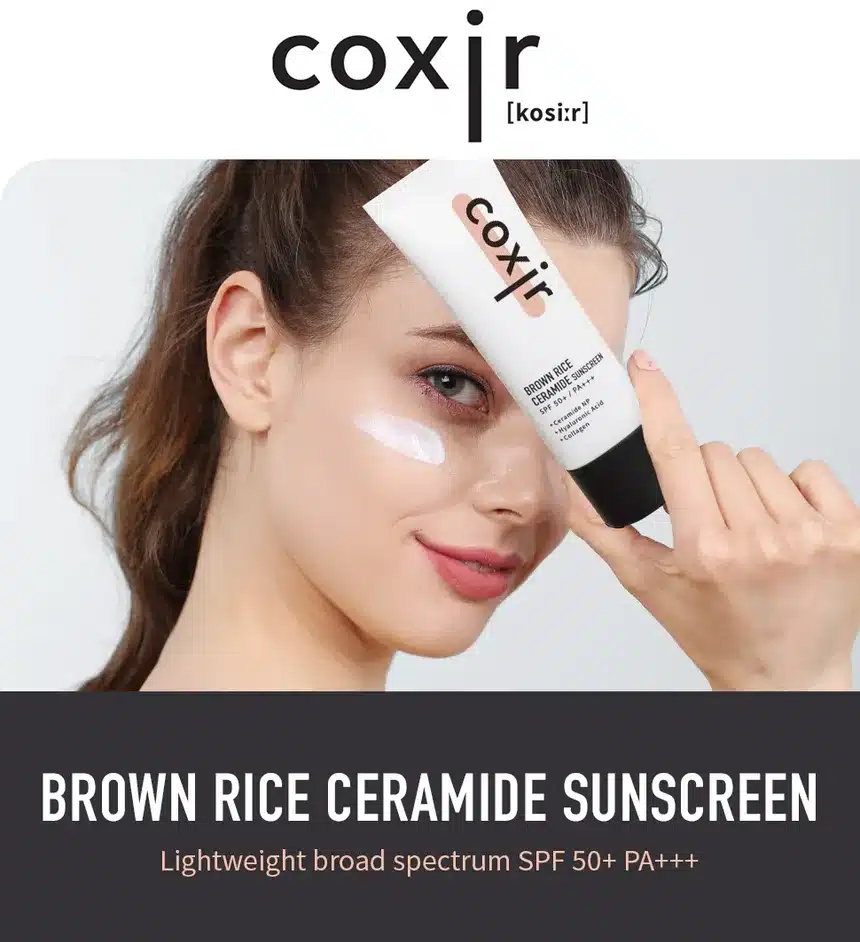 ضد آفتاب کوکسیر حاوی سرامید برنج قهوه ای 50 میل Coxir Brown Rice Ceramide Sunscreen