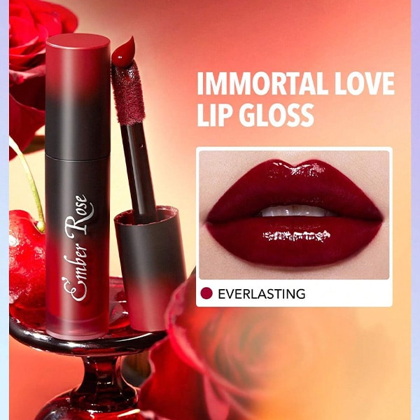 کیت رژ لب مایع براق شیگلم مدل EMBER ROSE بسته 4 عددی شیگلم SHEGLAM EMBER ROSE IMMORTAL LOVE NOURISHING LIP GLOSS SET