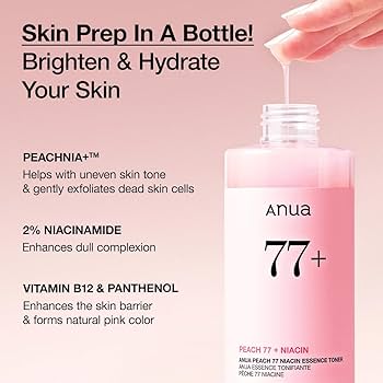 تونر اسنس مرطوب کننده و روشن کننده هلو نیاسینامید آنوا 250 میل Anua Peach 77% Niacin Essence Toner