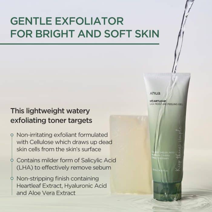 ژل پیلینگ آنوا Anua مدل 120 میل Heartleaf LHA Moisture