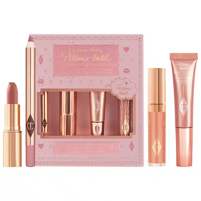 شارلوت تیلبری ست رژ لب و هایلایتر پیلوتاک بیوتیفولینگ  CHARLOTTE TILBURY Pillow Talk Beautifying Lip & Cheek Secrets Set