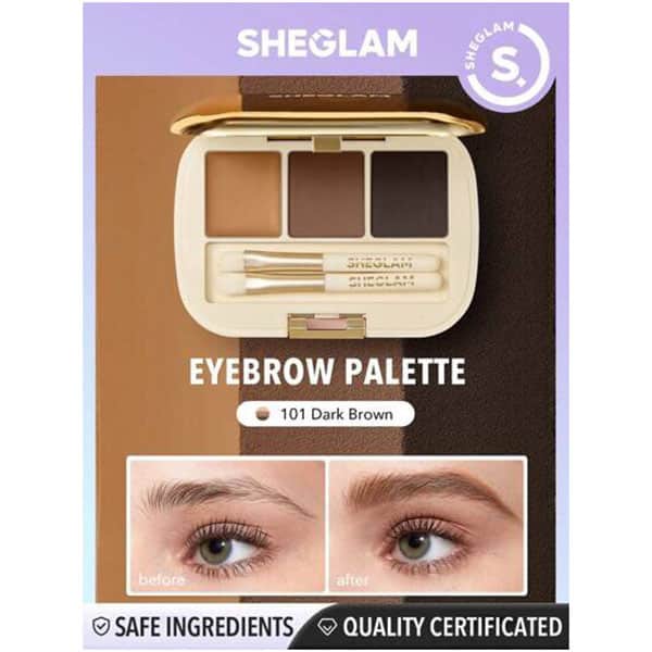 پالت سایه ابرو شیگلم کد 101 رنگ Dark Brown