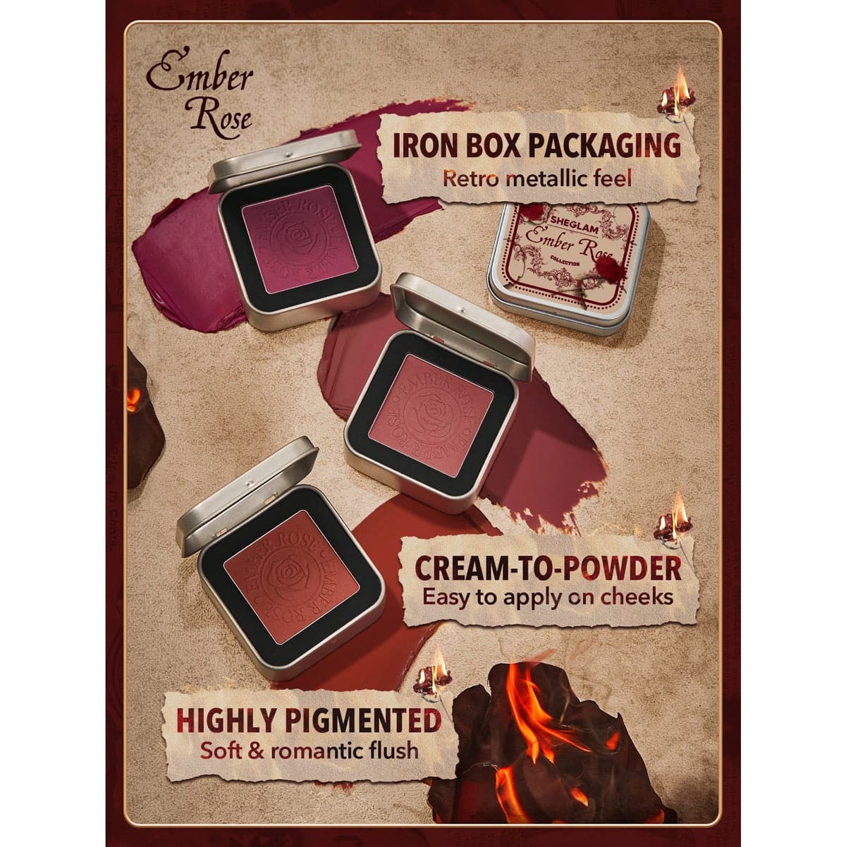 پک کامل امبر رز شیگلم | ست امبر رز  SHEGLAM Ember rose collection