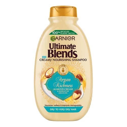 شامپو کرمی مغذی روغن آرگان مراکشی و کره بادام گارنیر 400 میل Garnier Ultimate Blends Argan Richness Creamy Nourishing Shampoo