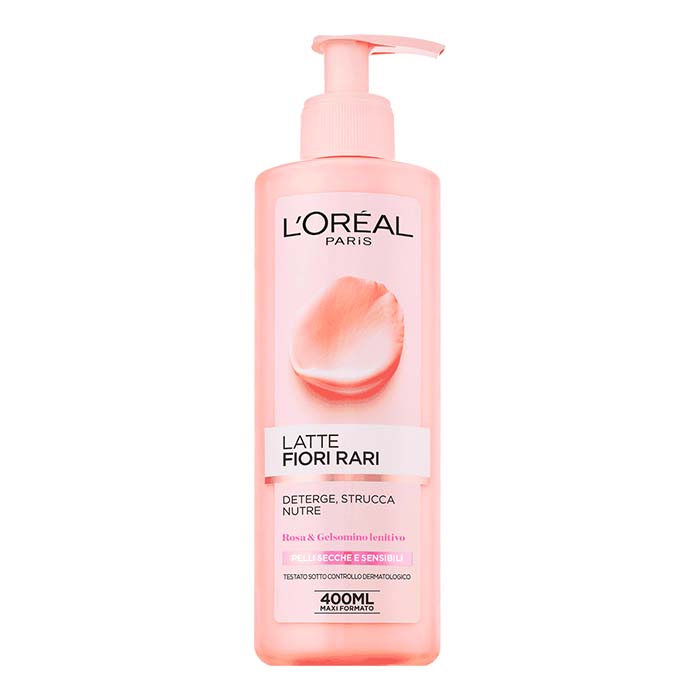 شیر پاک کن پوست حساس لورال l’oreal Latte Fiori Rari حجم 400ml