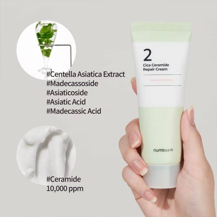 کرم ترمیم کننده و تقویت کننده سیکا سراماید شماره 2 نامبوزین 60 میل NUMBUZIN No. 2 Cica Ceramide Repair Cream