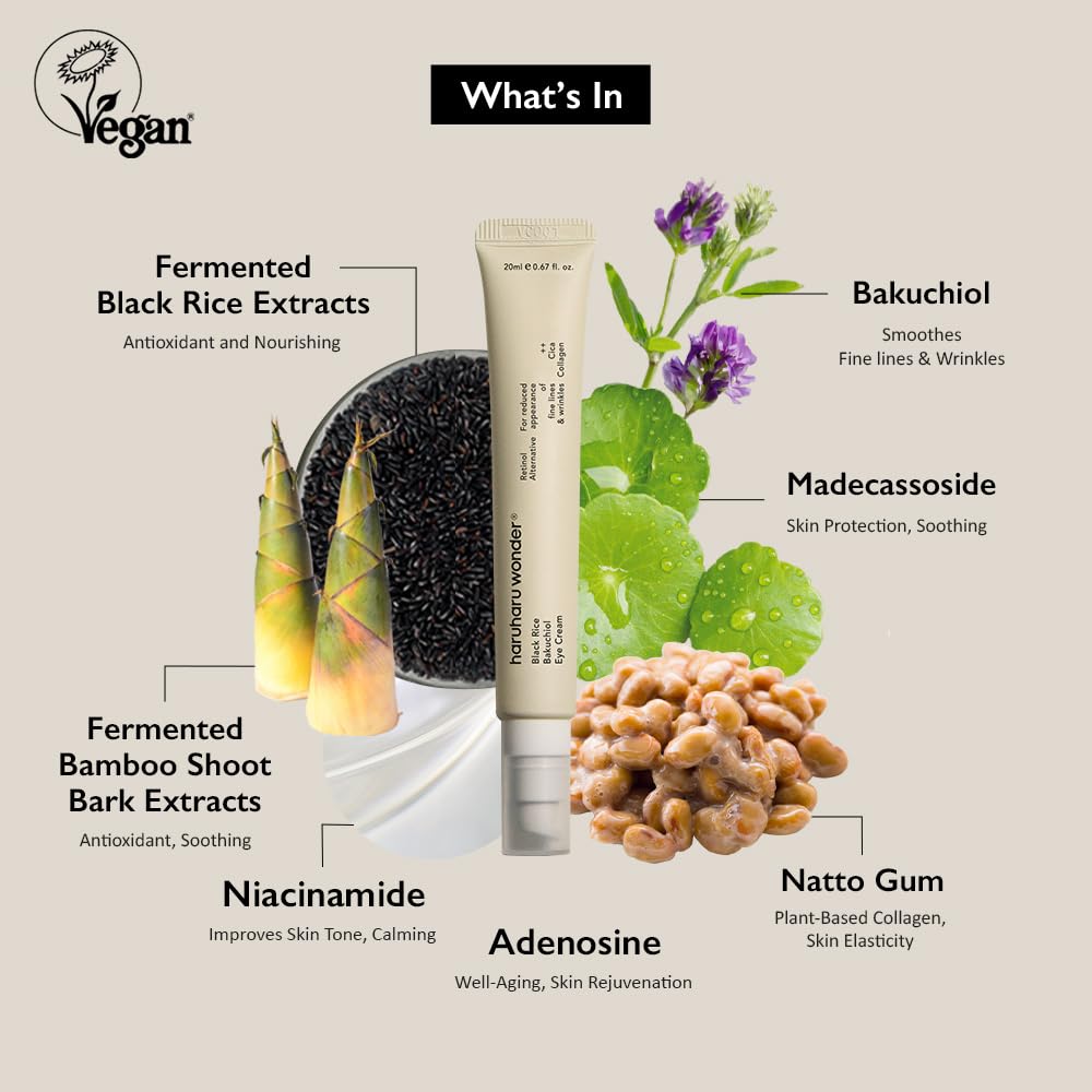 کرم دورچشم ضدچین و چروک هارو هارو 20 میل Haruharu Wonder Black Rice Bakuchiol Eye Cream