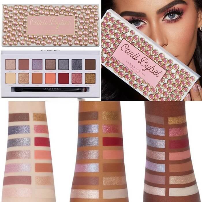 پالت سایه چشم پودر براق کارلی بیبل آناستازیا Carli Bybel Radiant Powder eyeshadow anastasia