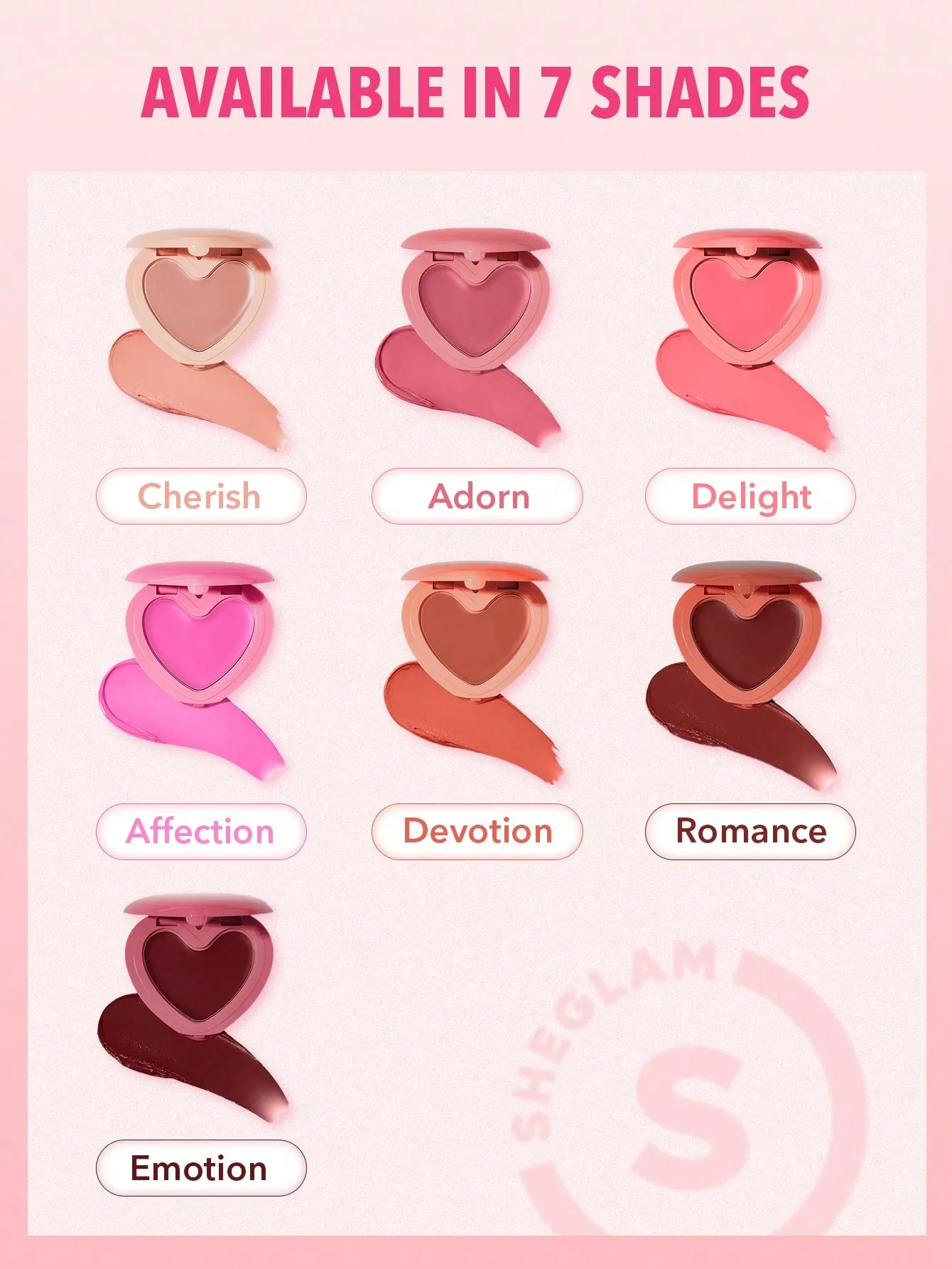 رژگونه کرمی قلبی شیگلم در 6 رنگ Playing Cupid Cream Blush