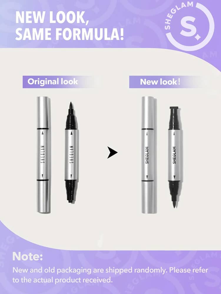 خط چشم دو سر استمپی ضد آب شیگلم مدل WING IT رنگ Black شیگلم SHEGLAM WING IT WATERPROOF LINER DUO