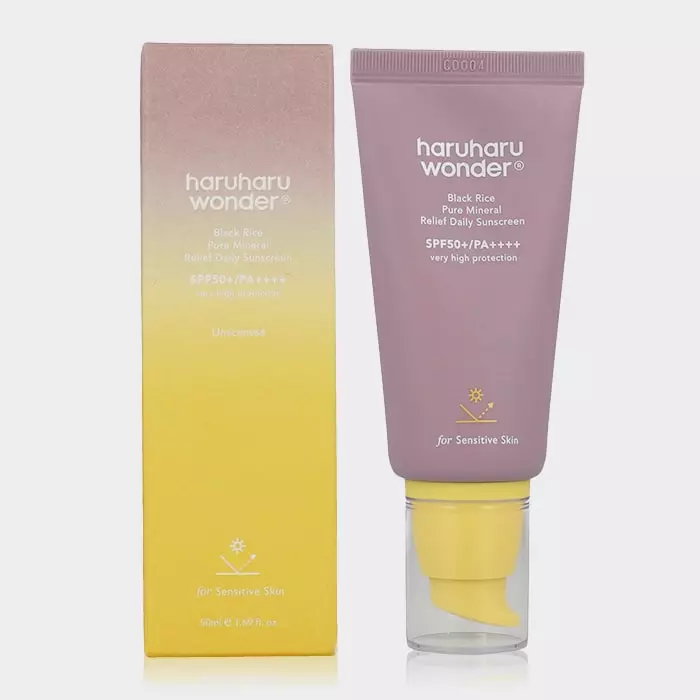 ضد آفتاب مینرال برنج سیاه هاروهارو واندر haruharu wonder Black rice Pure Mineral Relief Daily Sunscreen 50ml