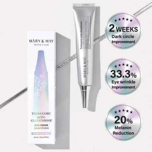 کرم دورچشم روشن کننده و ضد لک حاوی ترانگزامیک اسید و گلوتاتیون مری اند می   Mary & May Tranexamic Acid + Glutathion Eye Cream