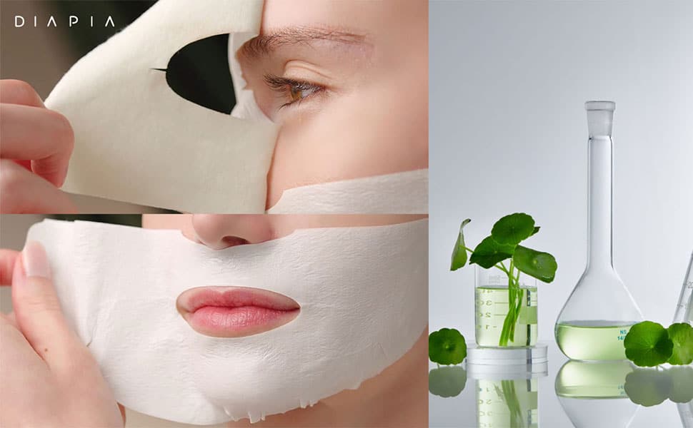 ماسک تقویت کننده تسکین دهنده عصاره درخت چای دیاپیا 4 عددی Deer Mask Sensitive Skin Tea Tree Green Tea Glow Elastic Brightening DIAPIA Glow D CICA Wrapping Mask 4pcs