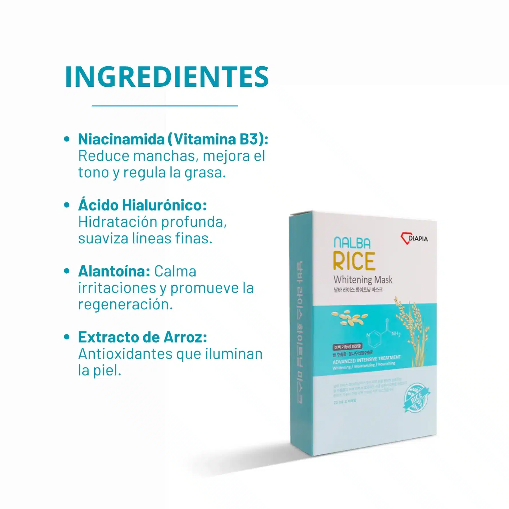 ماسک سفید کننده برنج دیاپیا 10 عددی DIAPIA Whitening Mask