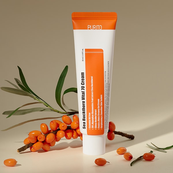 کرم احیا کننده، روشن کننده باخترون پیوریتو Purito Sea Buckthorn Vital 70 Cream 50ml