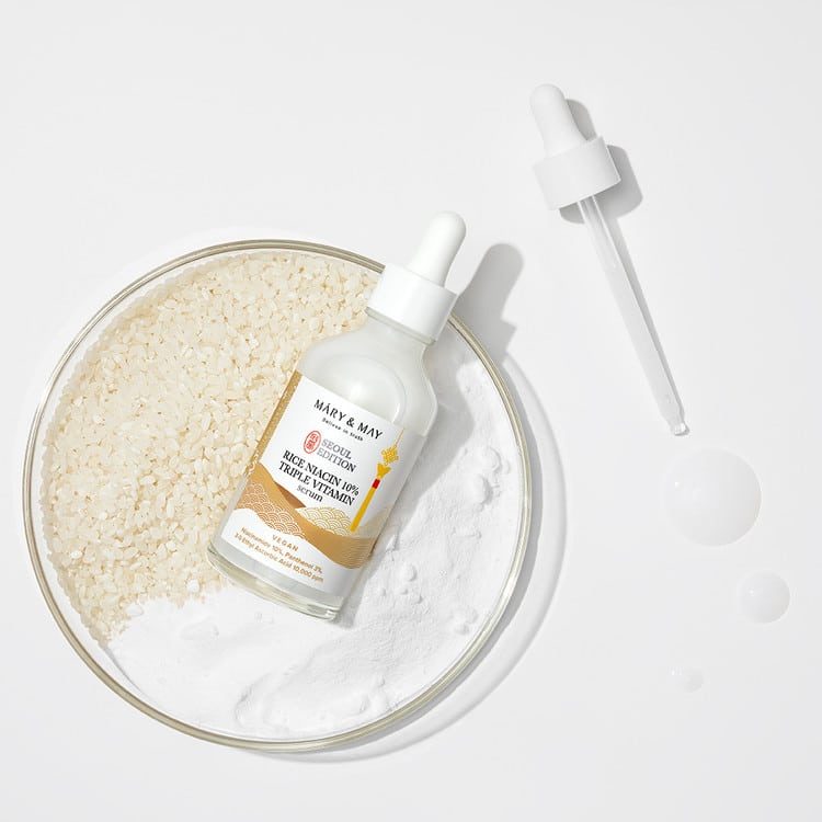 سرم نیاسین و برنج سئول ادیشن مری اند می 80 میل Mary&May Rice Niacin 10% Triple Vitamin Serum Seoul Edition