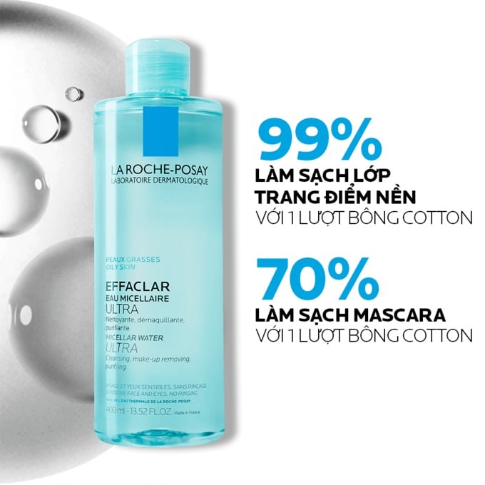 میسلار واتر پوست چرب افکلار لاروش پوزای La Roche Posay Effaclar Oily Skin Micellaire Ultra 400Ml