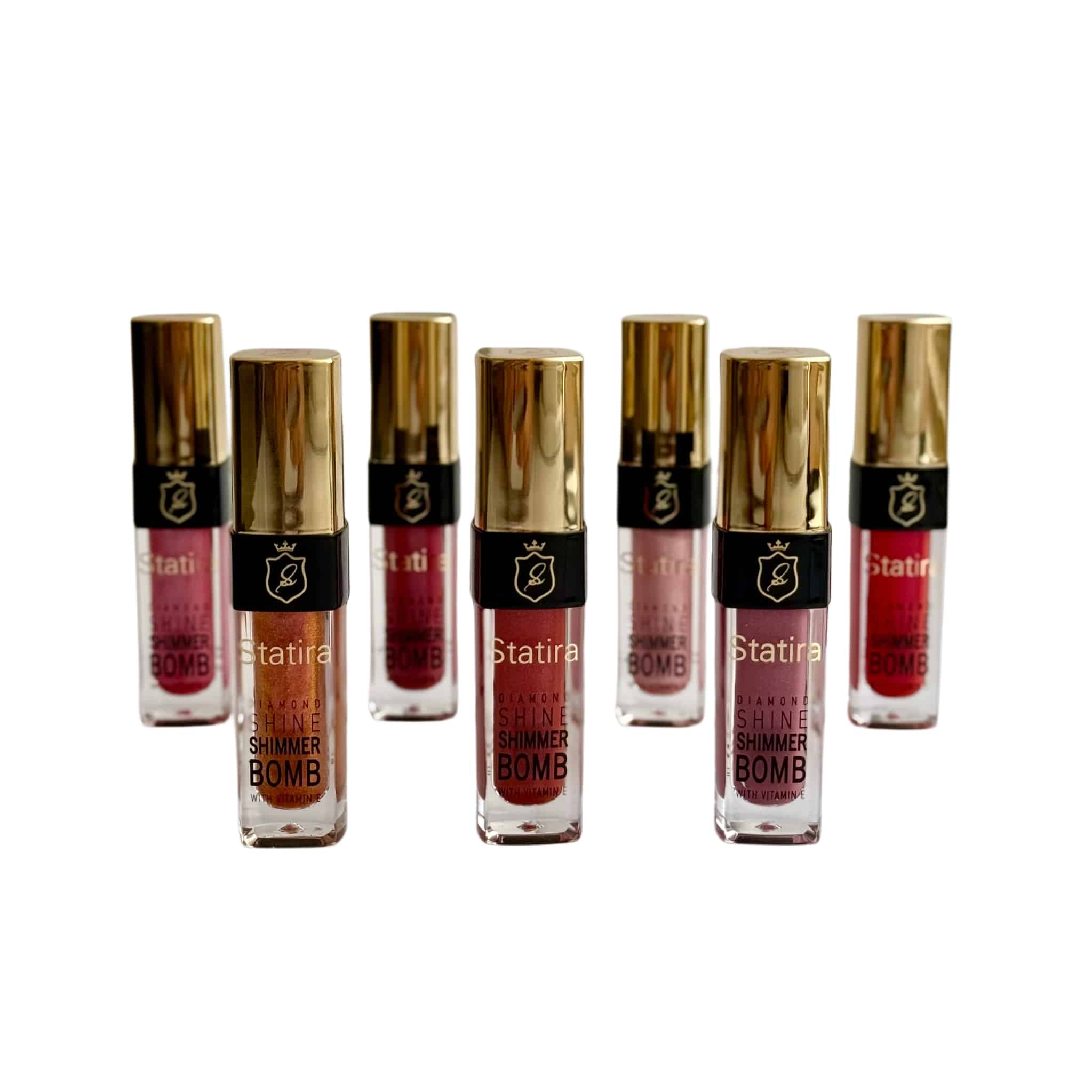 رژلب براق شاین دیاموند استاتیرا در نگبندی جذاب Statira Diamond Shine Shimmer Bomb