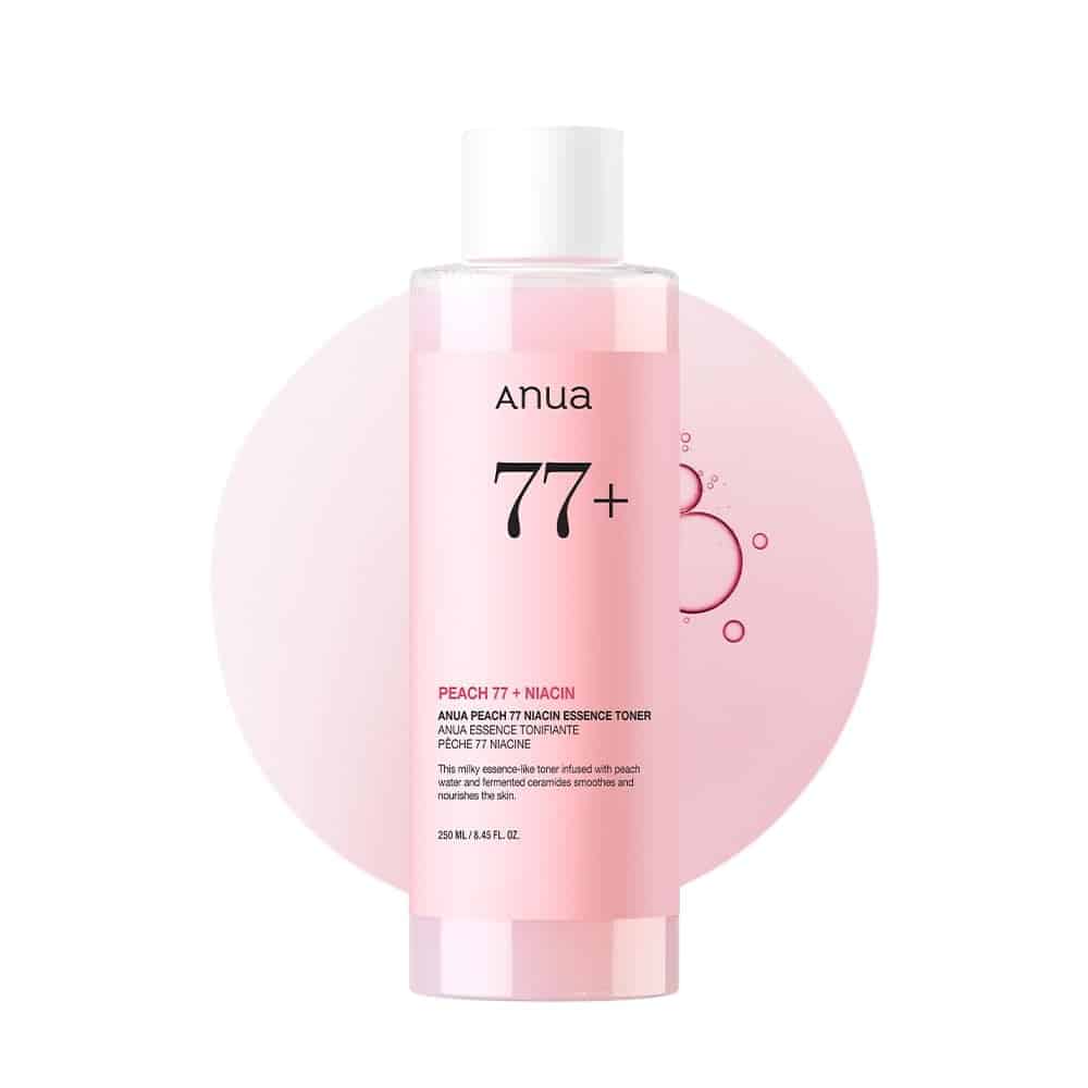 تونر اسنس هلو و نیاسین آنوا درخشان کننده و شاداب کننده 250 میل Peach 77 Niacin Essence Toner Anua
