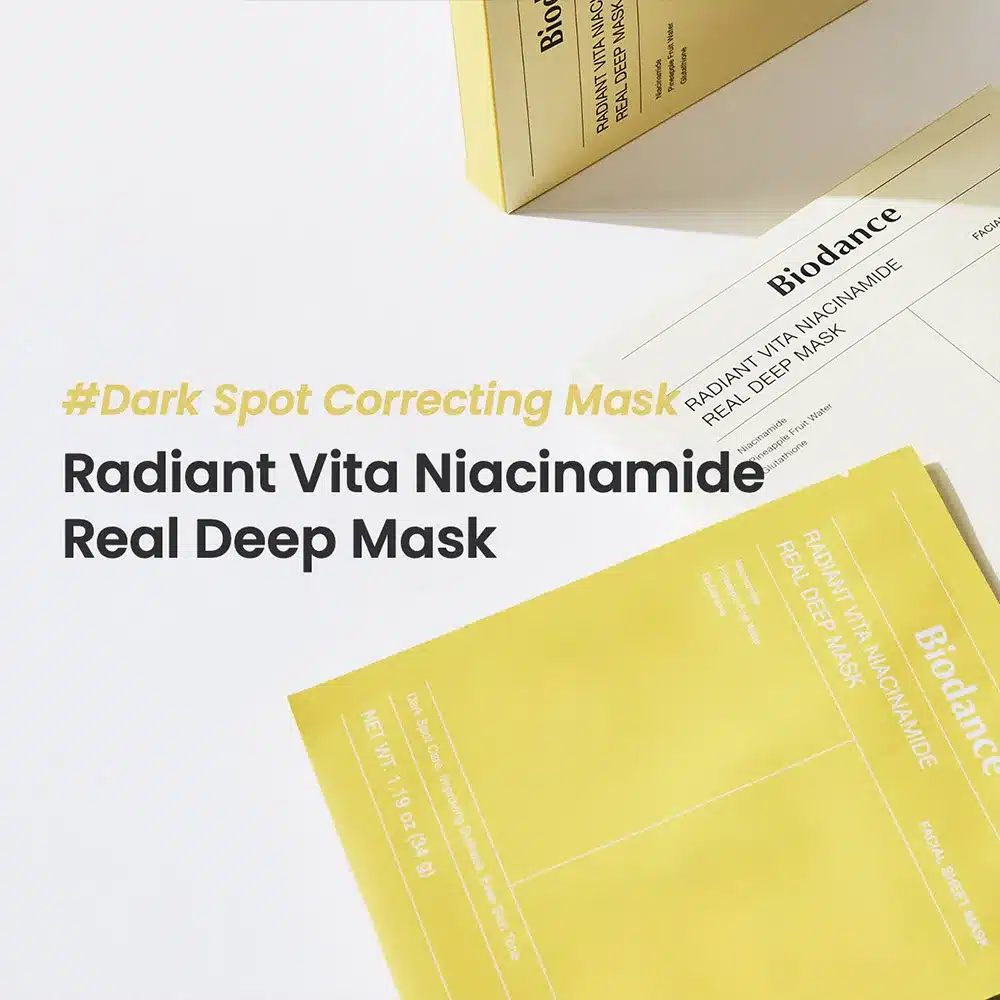 ماسک ورقه ای روشن‌کننده نیاسینامید بایودنس (جدا شده از پک) Biodance Radiant Vita Niacinamide Real Deep Mask
