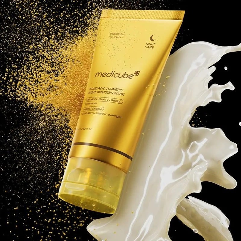 ماسک شب زردچوبه و کلاژن مدی کیوب MEDICUBE Kojic Acid Turmeric Night Wrapping Mask 75ml