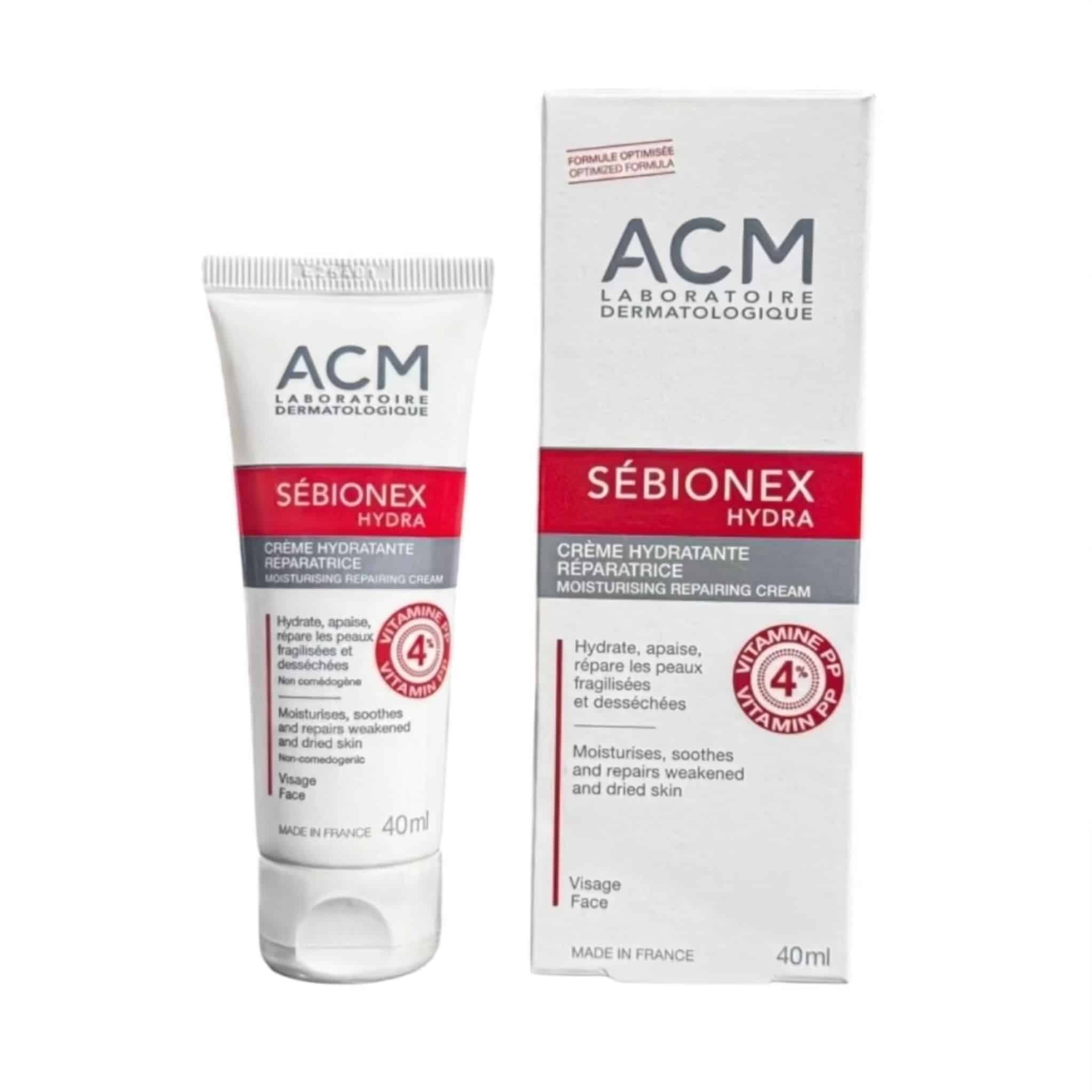 کرم ترمیم کننده سبیونکس هیدرا ای سی ام مناسب پوست خشک و آسیب دیده Acm Sebionex Hydra Repair Cream | 40Ml