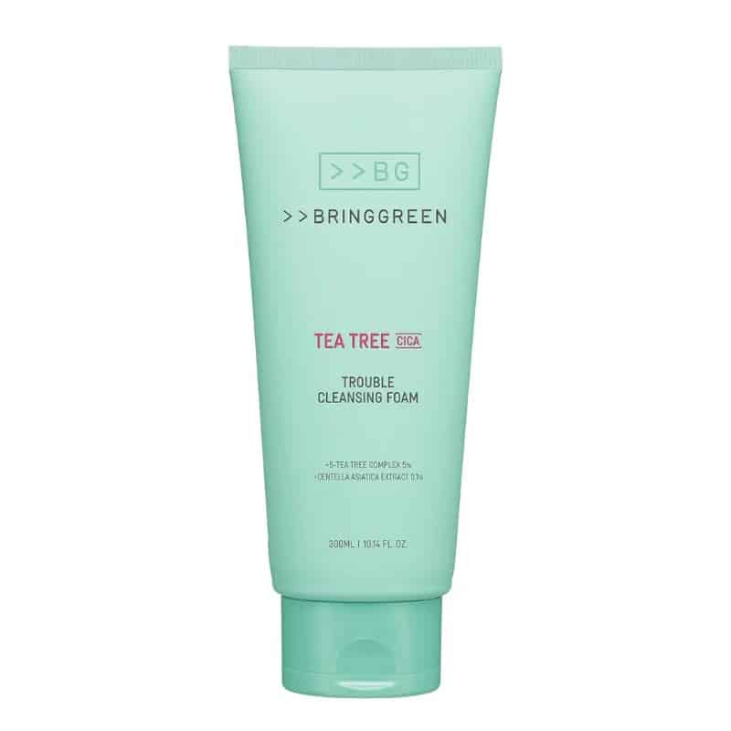 فوم شوینده ضد جوش و آکنه درخت چای برینگ گرین 300 میل BRING GREEN Tea Tree Cica Trouble Cleansing Foam