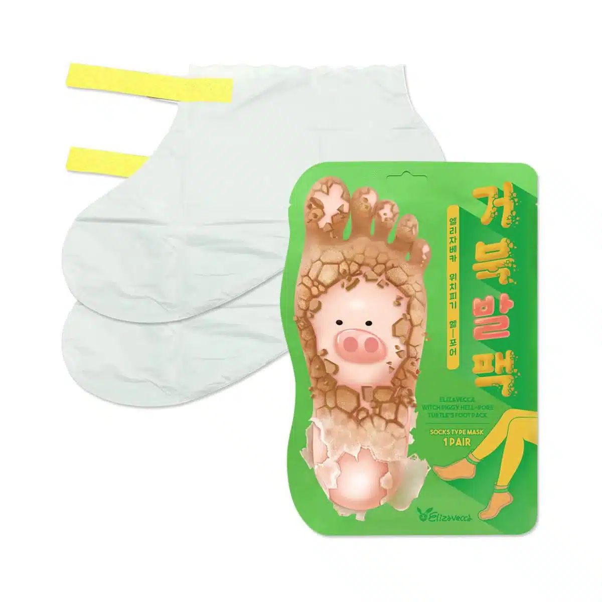 ماسک پای جورابی الیزاوکا لایه بردار و نرم کننده پاها ( 1 جفت ) Elizavecca Witch Piggy Hell-Pore Turtle’s Foot Pack 40g