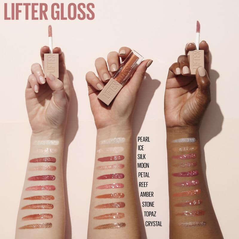 لیپ گلاس های میبلین در رنگ بندی Maybelline Lifter Gloss Hydrating Lip Gloss with Hyaluronic