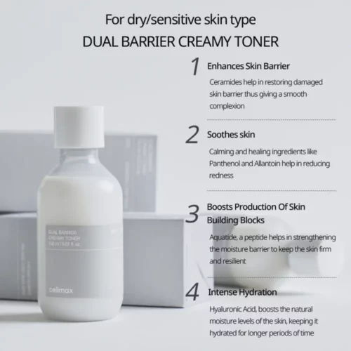 تونر کرمی دوگانه سلیمکس تقویت کننده سد دفاعی 150 میل  Celimax Dual Barrier Creamy Toner