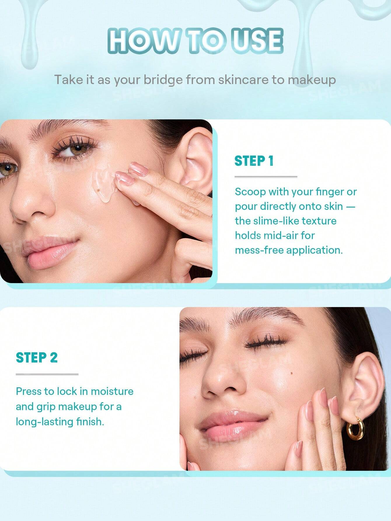 ژل پرایمر کاسه ای آبرسان 24 ساعته شیگلم حجم 50 گرم SHEGLAM Hydroslime Primer