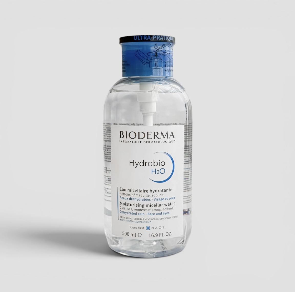میسلار واتر آبی بایودرما پمپی 500 میل BIODERMA مدل هیدرابیو HYDRABIO | مرطوب کننده و آبرسان