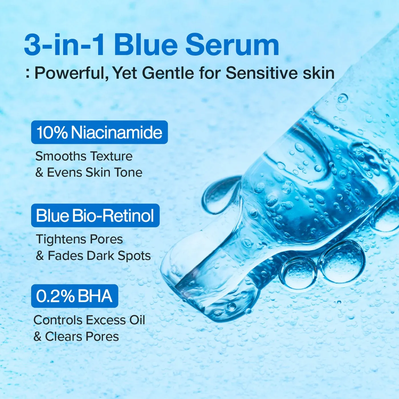 سرم کوچک کننده منافذ رتینول آبی شماره 3+ نامبوزین No.3 Blue Bio-Retinol Pore Refining Serum حجم 30 میل