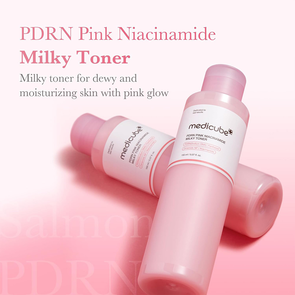 تونر میلکی PDRN جوانساز و روشن کننده مدی کیوب medicube pdrn pink niacinamide milky toner