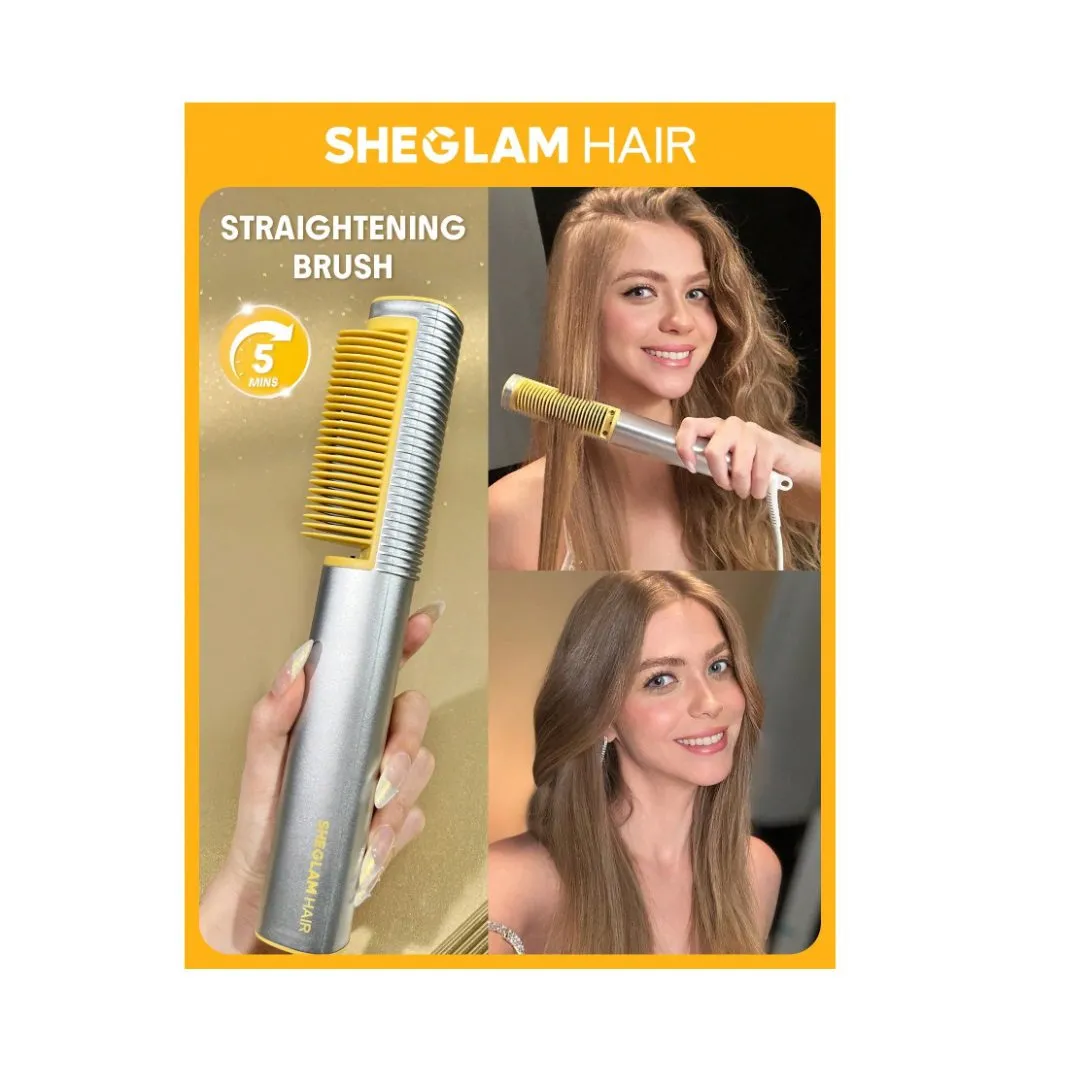 برس حرارتی صاف کننده مو سه بعدی شیگلم SHEGLAM مدل Sleek Chic 3D Thermal Straightening Brush-US Plug