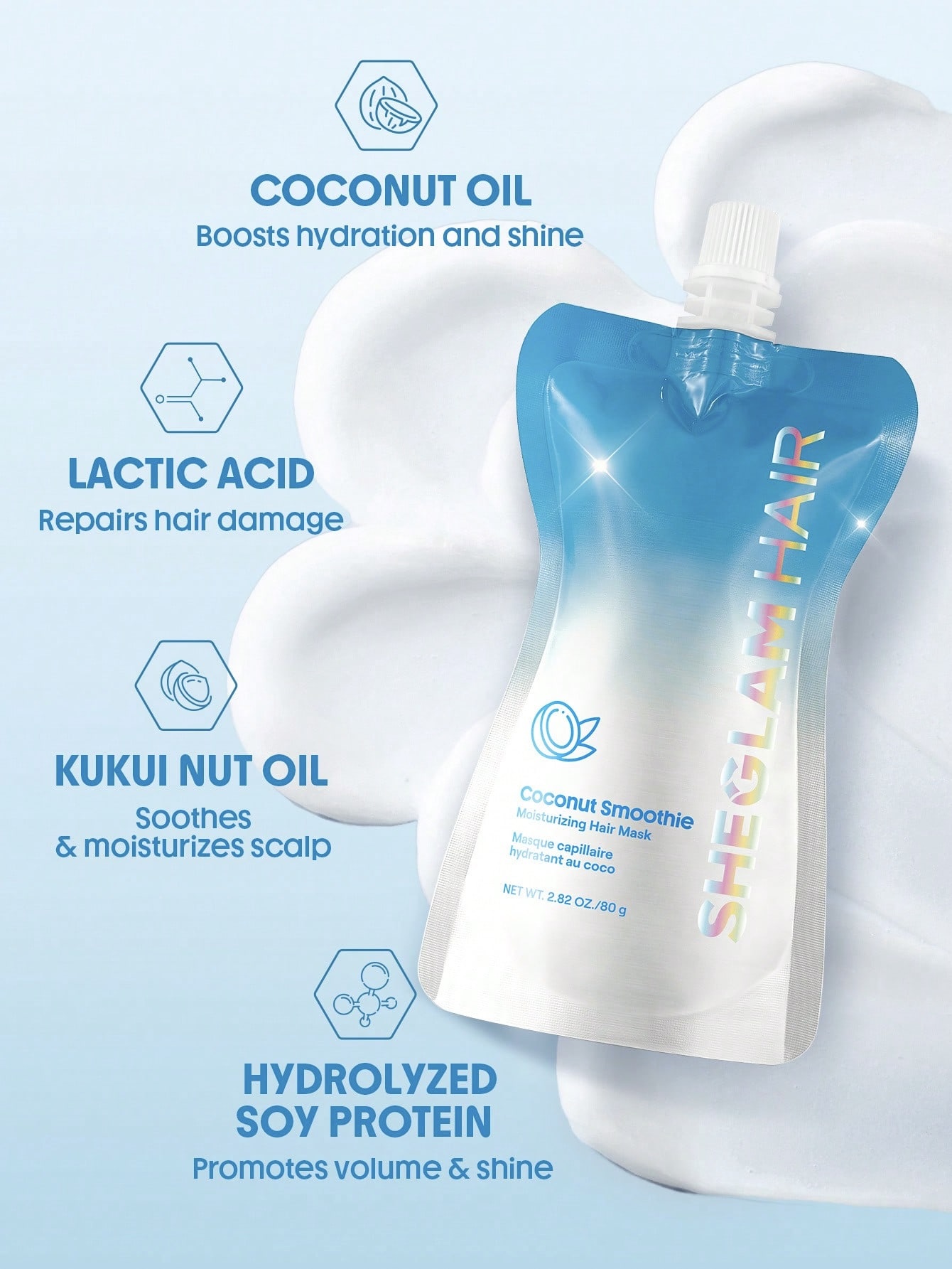 ماسک موی آبرسان نارگیل شیگلم – SHEGLAM HAIR Coconut Smoothie Moisturizing Hair Mask