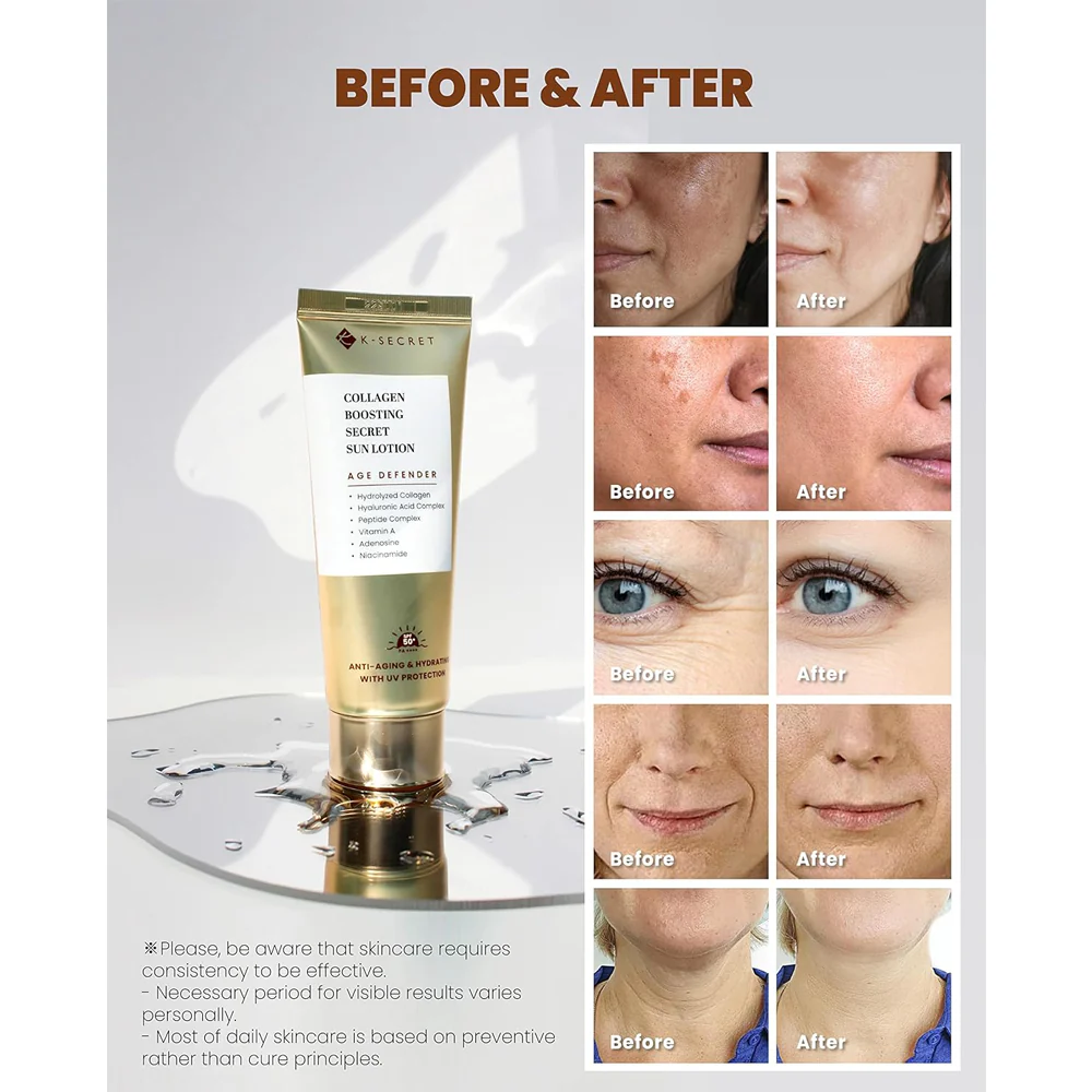 لوسیون ضد آفتاب کلاژن کی سکرت 60 میل KSECRET – Collagen Boosting Secret Sun Lotion SPF 50