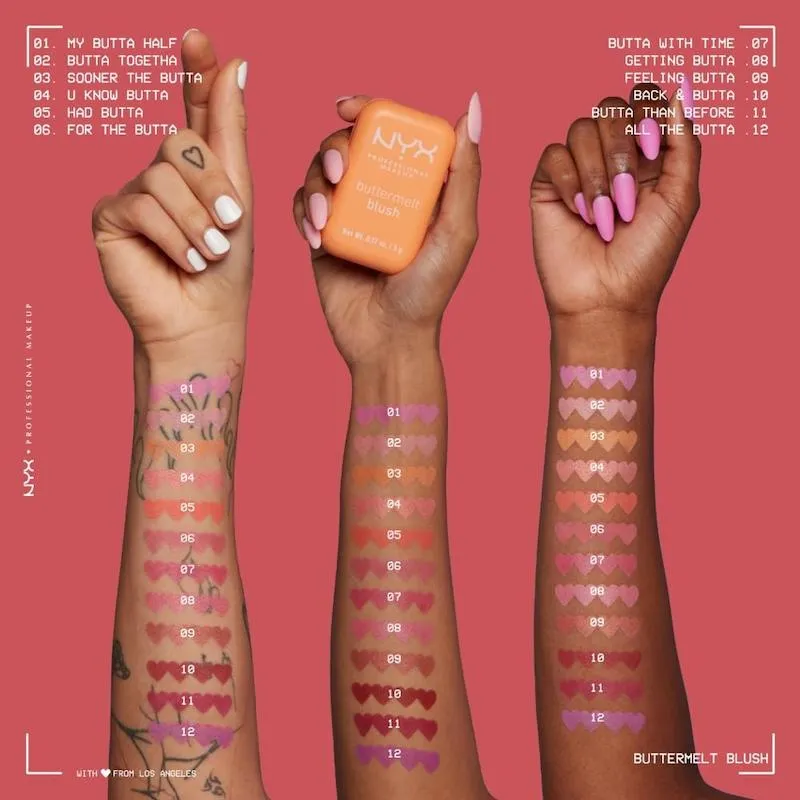 رژگونه پودری باترملت نیکس در رنگ بندی جذاب | NYX Buttermelt Powder Blush