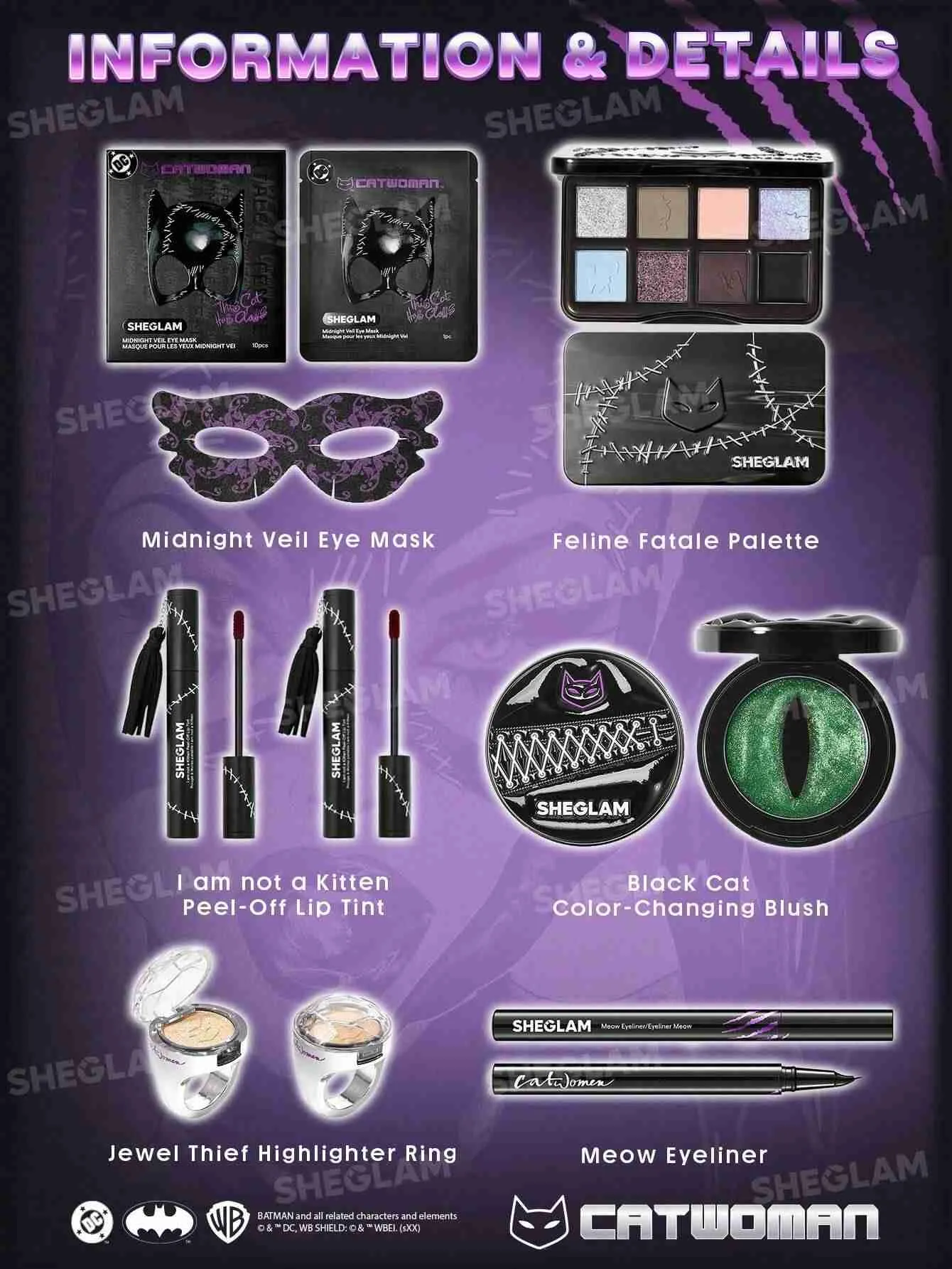 کالکشن کت وومن (CatWoman) شیگلم CATWOMAN™ | SHEGLAM Full Collection Set