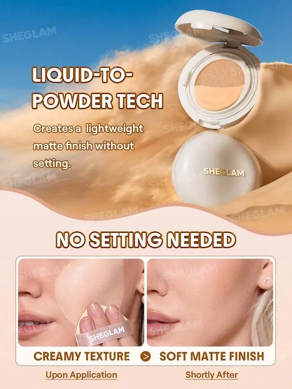 کرم پودر کوشن شیگلم | Sheglam Lock & Go Long-Lasting Cushion Foundation