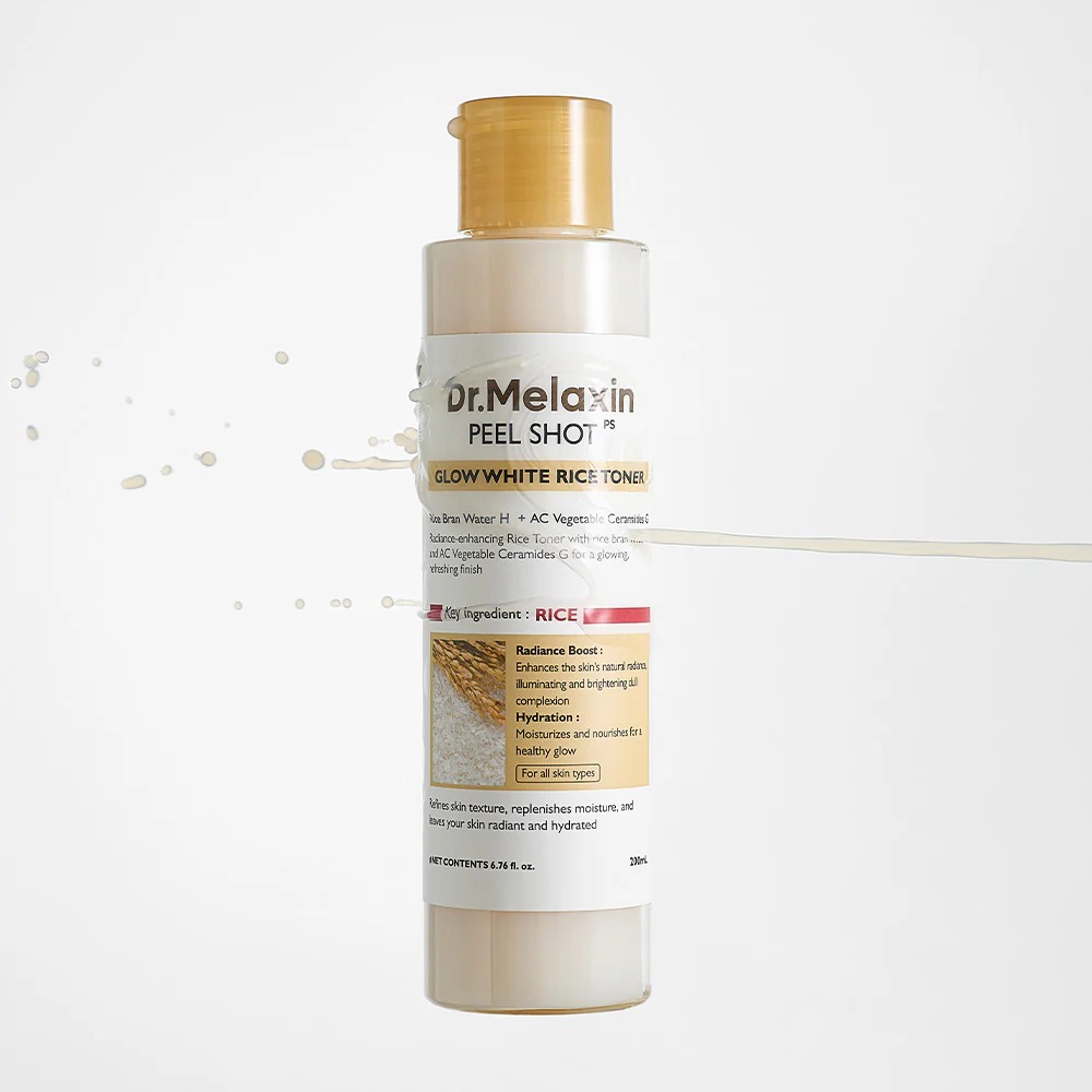 تونر درخشان کننده پیل شات برنج سفید دکتر ملاکسین 200 میل Dr.Melaxin Peel Shot Glow White Rice Toner