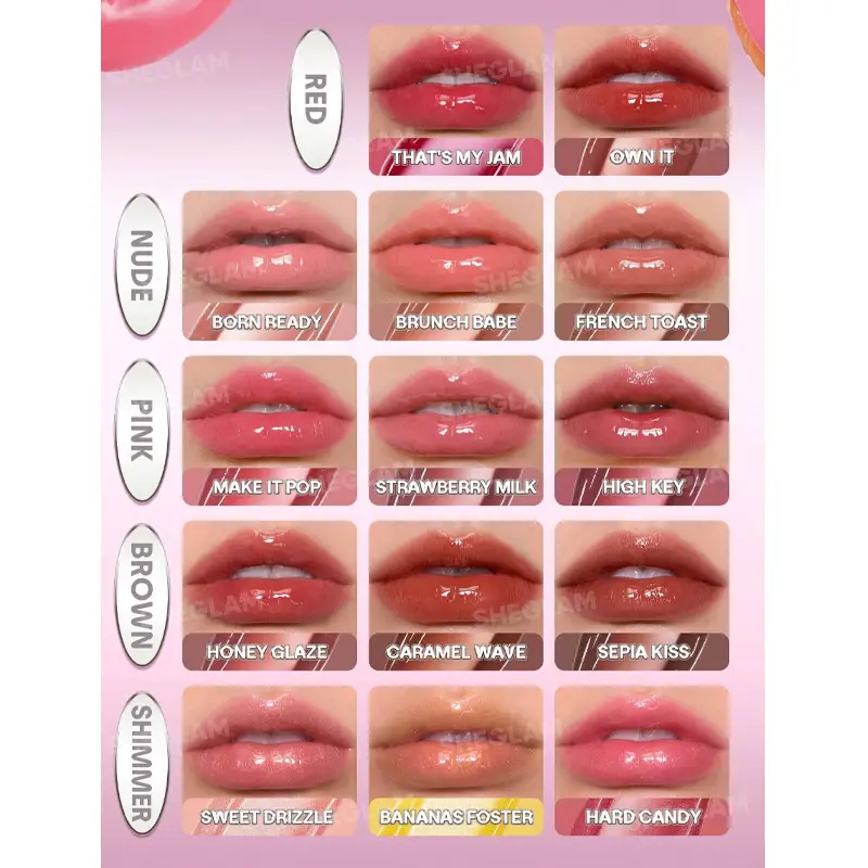 لیپ گلاس ضد آب شیگلم Sheglam مدل Glass Lock Air Gloss در رنگ بندی
