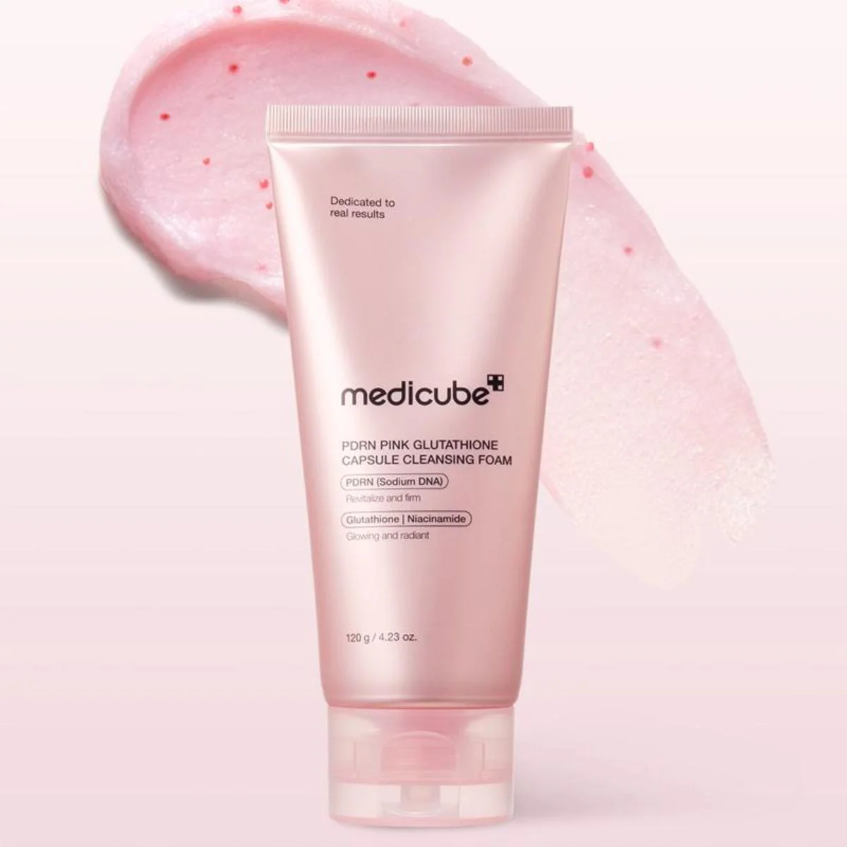 فوم کپسولی پاک کننده صورت مدیکیوب PDRN Medicube PDRN PINK GLUTATHIONE CAPSULE CLEANSING FOAM 120g