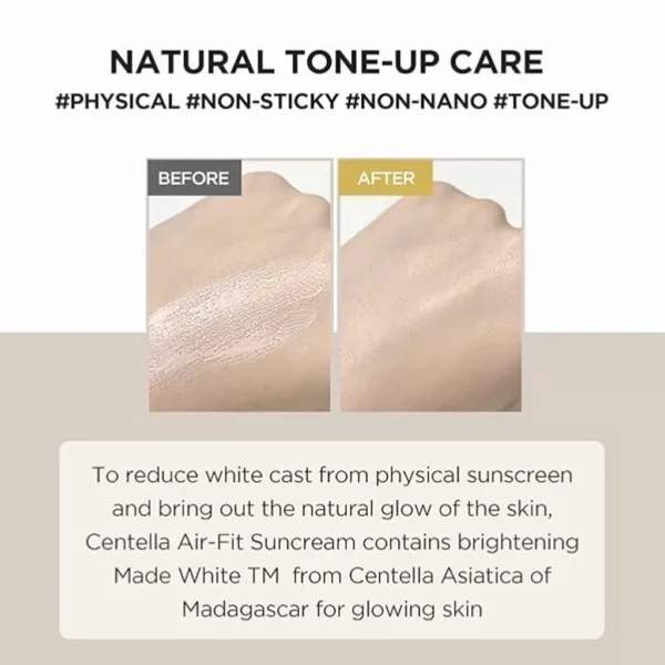 ضد آفتاب فلوئیدی ایر فیت پلاس سنتلا اسکین 1004 SPF50 رنگ لایت حجم 50 میل SKIN 1004 – Madagascar Centella Air-Fit Suncream Plus