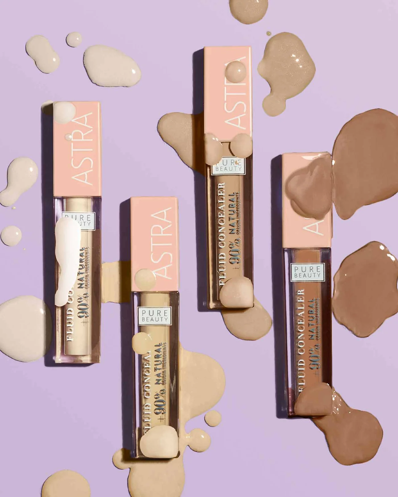 کانسیلر مایع پیور بیوتی آسترا مرطوب کننده و نرم کننده در رنگ بندی مختلف ASTRA MAKE-UP PURE BEAUTY FLUID CONCEALER – Correttore Fluido Naturale