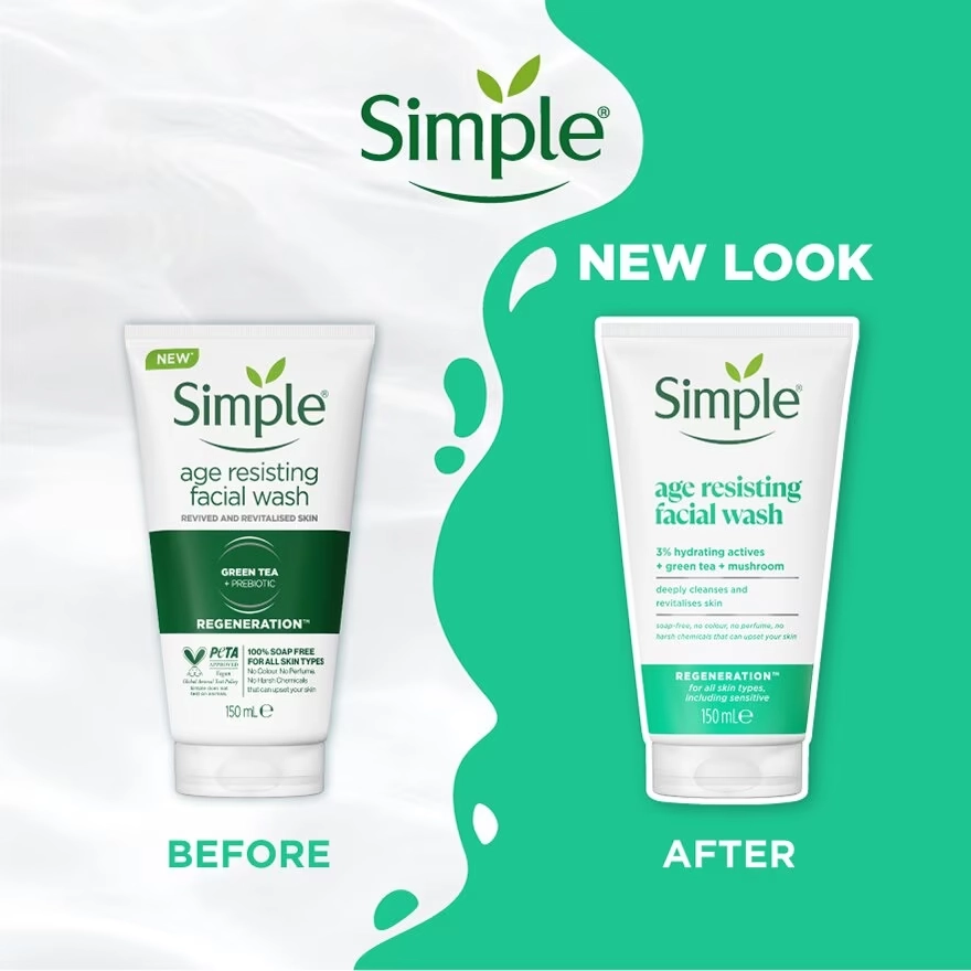 ژل شستشوی ضد پیری سیمپل مدل 150 میل SIMPLE Regeneration Age Resisting Facial Wash